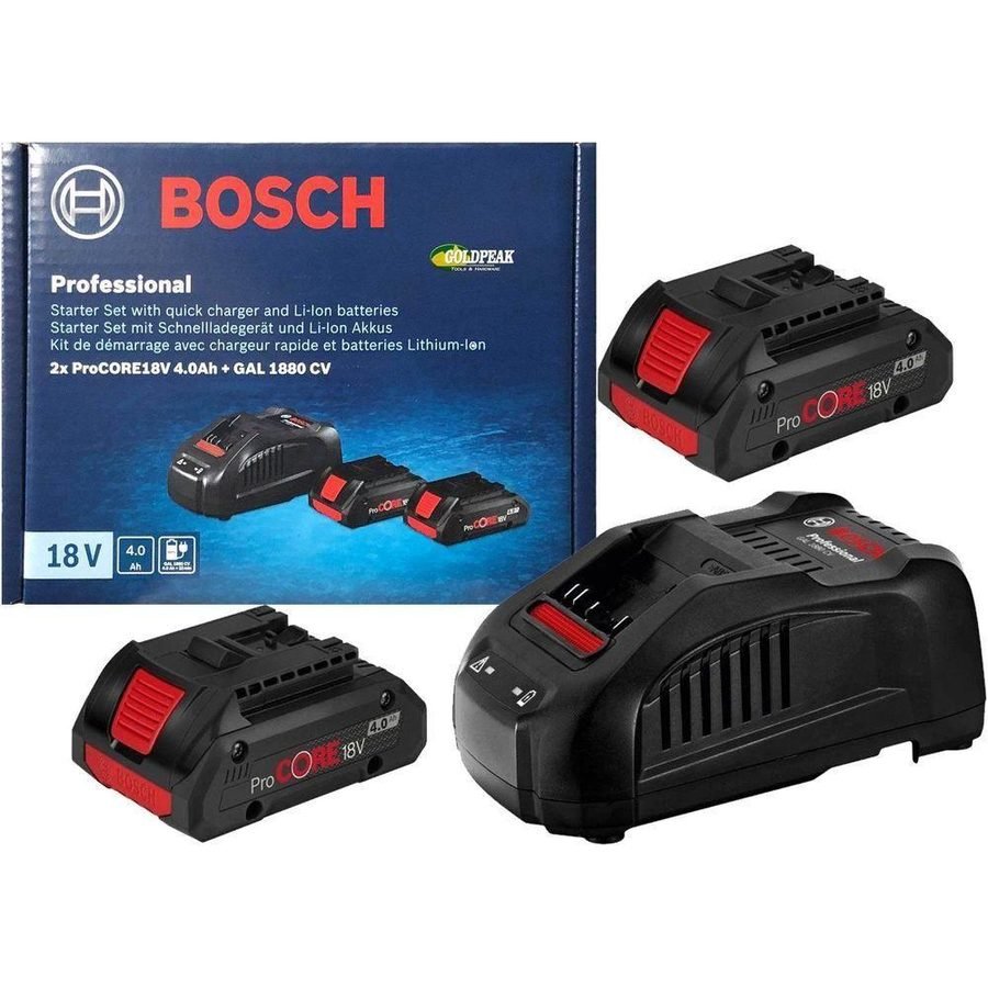 Bosch Bosch 18V Starter Kit (Procore) 2x 4.0AH + GAL 1880 CV [Battery & Charge, Electrical Supply Motor Starters — Southend P