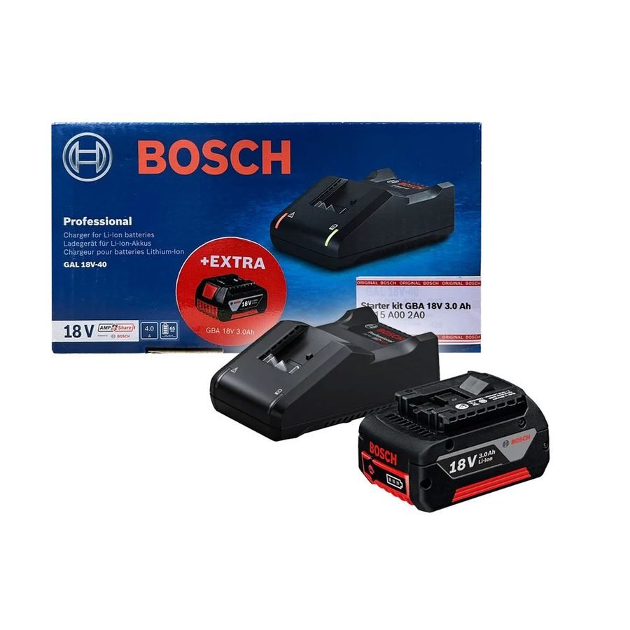 Bosch Bosch Starter Kit 18V 3.0Ah Battery GAL 18V-40 Fast Charger, Electrical Supply Motor Starters — Southend Philippines