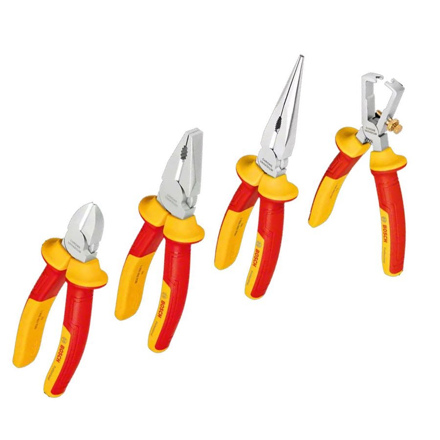 Bosch Bosch VDE Plier With Wire Stripper Set 4 Pcs (1600A02NG1), Electrical Supply Wires & Cables — Southend Philippines