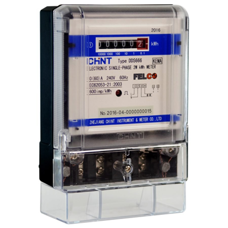 Chint DDSS666 Single Phase Electronic Watt-Hour Meter 240v — Electrical Supply, Southend Philippines