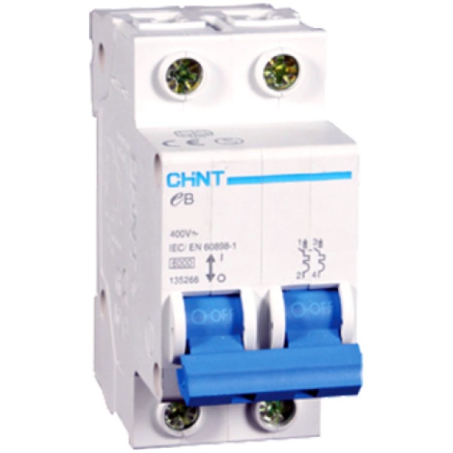 Chint Chint EBG 2 Pole 6KA 400VAC Miniature Circuit Breaker (2 Modules), Electrical Supply Circuit Breakers — Southend Philip