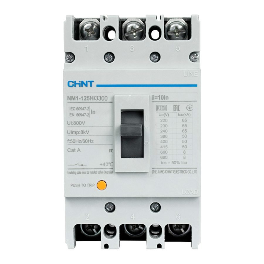 Chint Chint NM1 (125H & 250H) 3P Moulded Case Circuit Breaker (Type H-3 Pole M, Electrical Supply Circuit Breakers — Southend