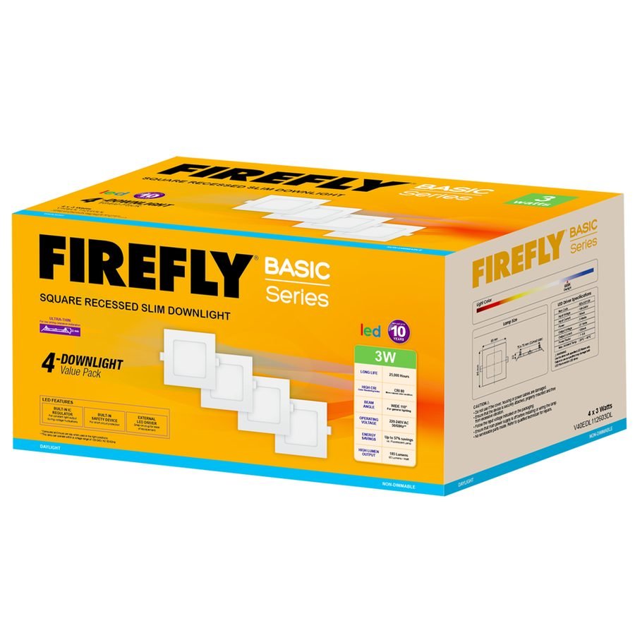 Firefly Firefly V40EDL1136 LED Downlight 4pcs. Value Pack Surface Slim, Electrical Supply Lighting — Southend Philippines