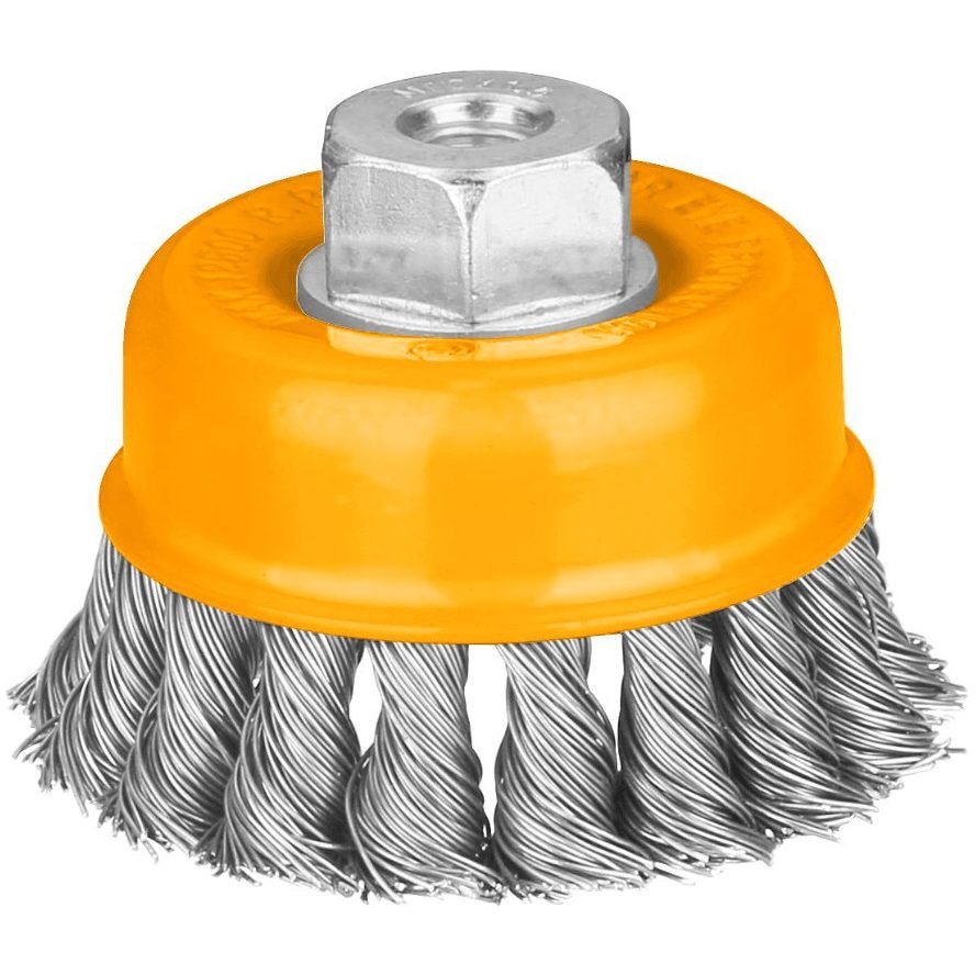 Ingco Ingco WB21002 Cup Wire Brush With Nut 100mm [Twisted], Electrical Supply Wires & Cables — Southend Philippines