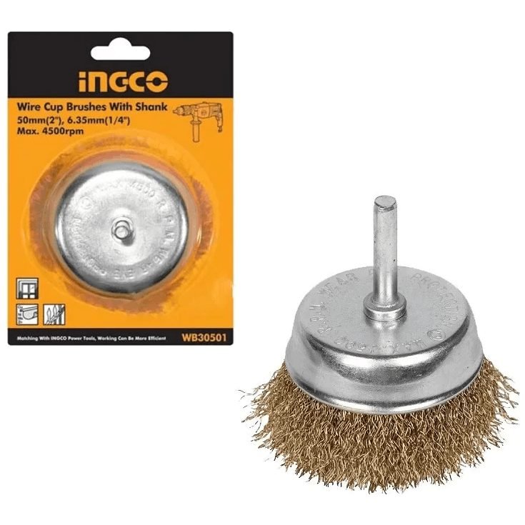 Ingco Ingco WB30501 Wire Cup Brush 2" With 1/4" Shank, Electrical Supply Wires & Cables — Southend Philippines