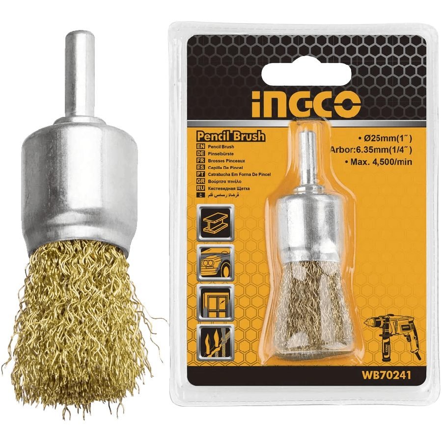 Ingco Ingco WB70241 Pencil End Wire Brush 25mm, Electrical Supply Wires & Cables — Southend Philippines