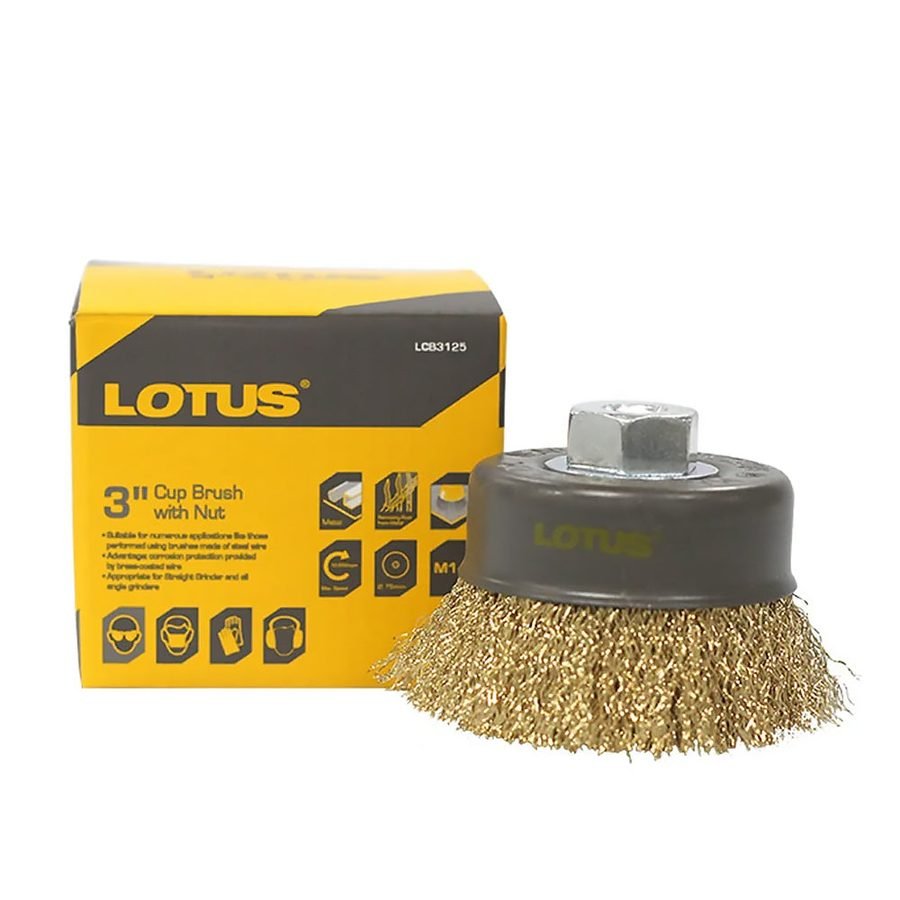 Lotus LTXT Cup Brush W/ Nut 3"