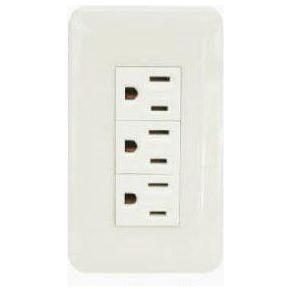 Omni Omni P3-EG 3pc Convenience Outlet With Ground In Plate (Flush Type), Electrical Supply Switches & Outlets — Southend Phi
