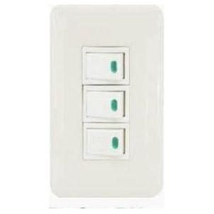 Omni Omni P3-S14 3pc 1-Way Illuminate Switch In Plate (Flush Type), Electrical Supply Switches & Outlets — Southend Philippin