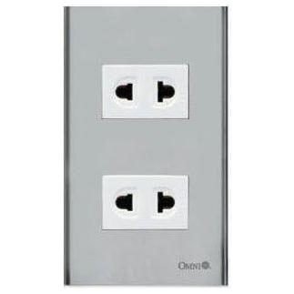 Omni Omni SP2-WU Universal Outlet In Stainless Plate 16A (Wide Series), Electrical Supply Switches & Outlets — Southend Phili