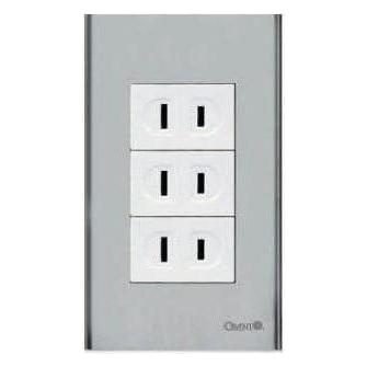 Omni Omni SP3-WR 3pc Regular Convenience Outlet In Stainless Plate 16A (Wide , Electrical Supply Switches & Outlets — Southen