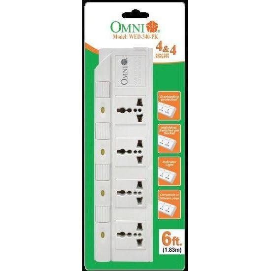 Omni Omni WED-340-PK Extension Cord Set 4-Gang With Individual Switch, Electrical Supply Switches & Outlets — Southend Philip