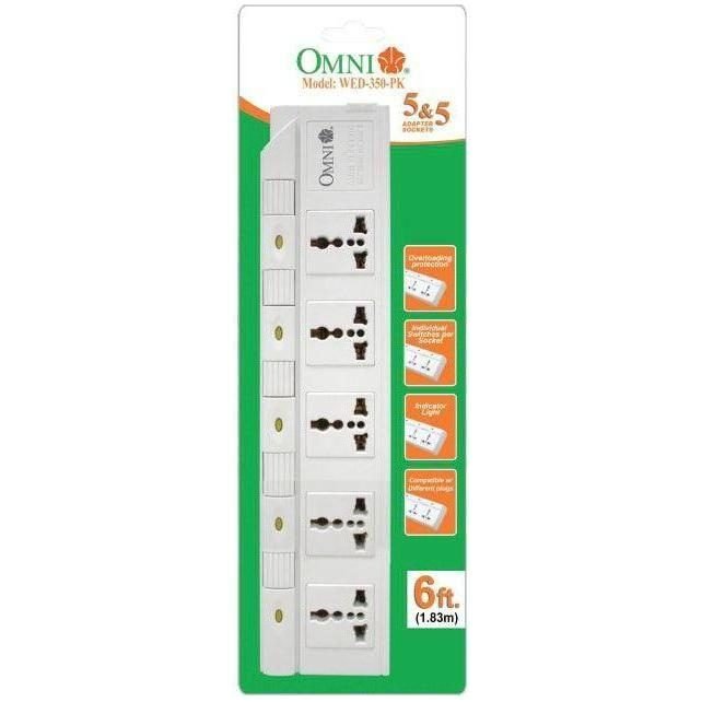 Omni Omni WED-350-PK Extension Cord Set 5-Gang With Individual Switch, Electrical Supply Switches & Outlets — Southend Philip