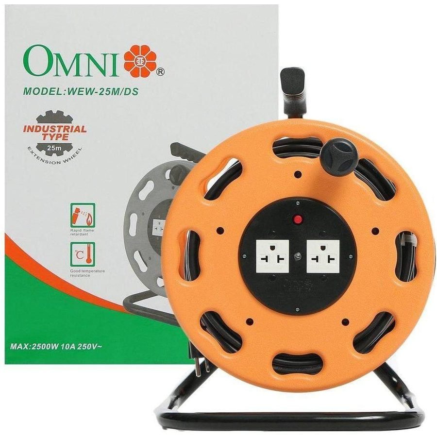 Omni Omni WEW-25M/DS Industrial Extension Cable Reel, Electrical Supply Wires & Cables — Southend Philippines