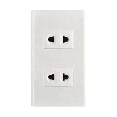 Omni Omni WP2-WU Universal Outlet In White Plate 16A (Wide Series), Electrical Supply Switches & Outlets — Southend Philippin