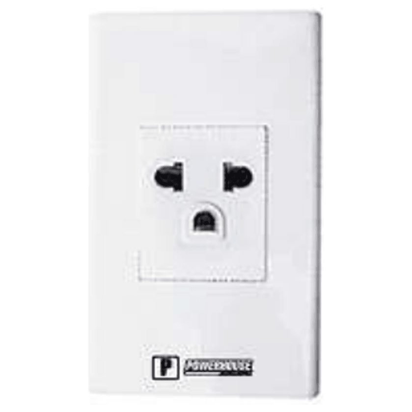 Powerhouse Powerhouse Electric 1 Gang Plate W/ Universal Outlet W/ Ground, Electrical Supply Switches & Outlets — Southend Ph