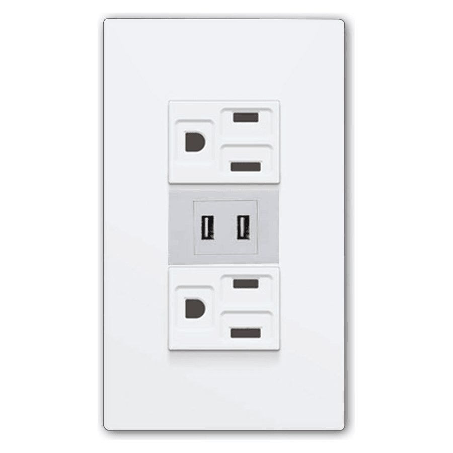 Powerhouse Powerhouse Electric 3 Gang Plate W/ Duplex Universal Outlet W USB & Type, Electrical Supply Switches & Outlets — S