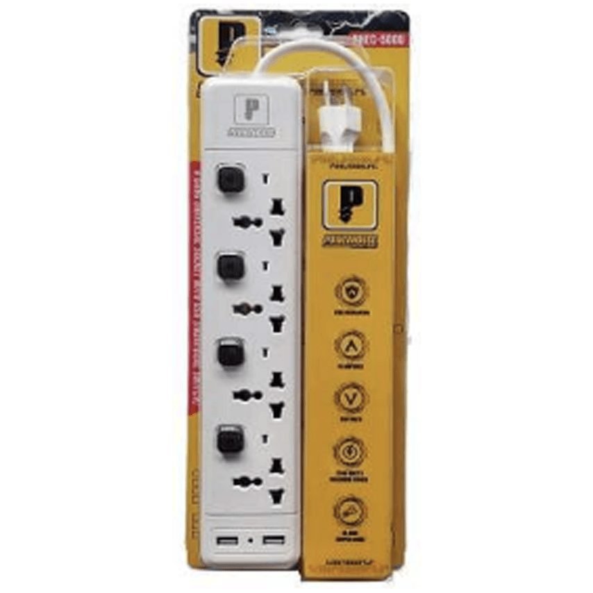 Powerhouse Powerhouse Electric Extension Cord With Individual Switch, USB And Overl, Electrical Supply Switches & Outlets — S