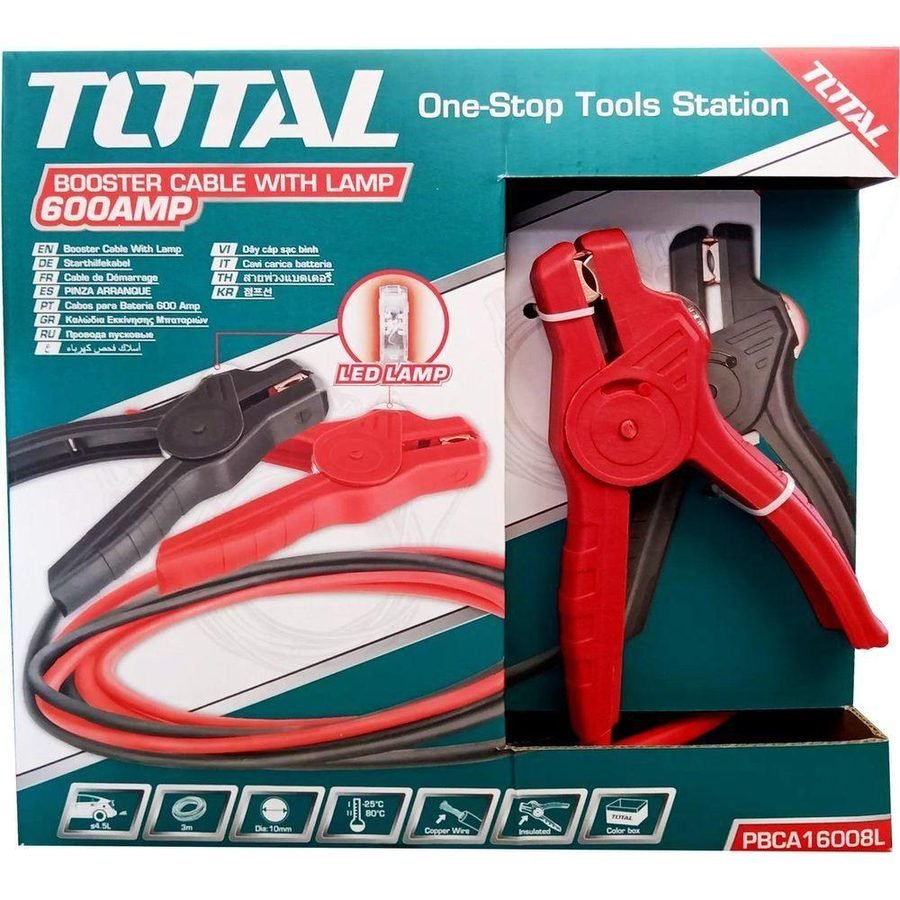 Total Total PBCA16008L Booster Cable With Light 600A, Electrical Supply Wires & Cables — Southend Philippines
