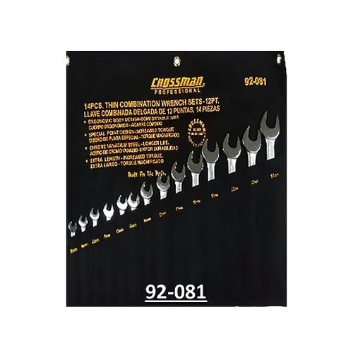 Crossman 92-081 Thin Combination Wrench Set 8-24mm 14pcs, General Hardware Wrenches — Southend Philippines