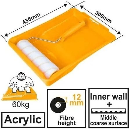 Ingco Ingco HKTCB032301 3 In 1 Cylinder Brush Paint Roller With Tray Set 9" (A, General Hardware Brushes & Cleaning — Southen