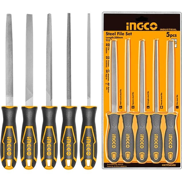 Ingco Ingco HKTFS0508 5pcs Steel File Bastard Set, General Hardware Abrasives & Files — Southend Philippines