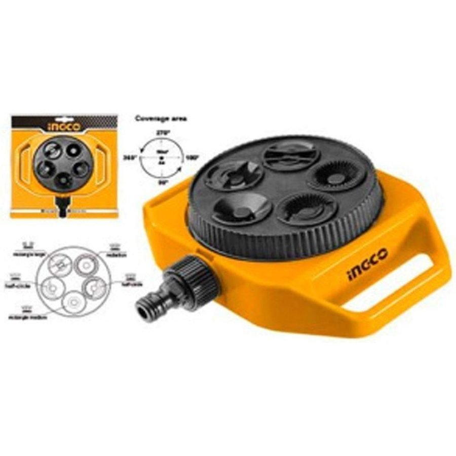 Ingco Ingco HPS33061 5in1 Garden Plastic Turret Sprinkler, General Hardware Garden Tools — Southend Philippines
