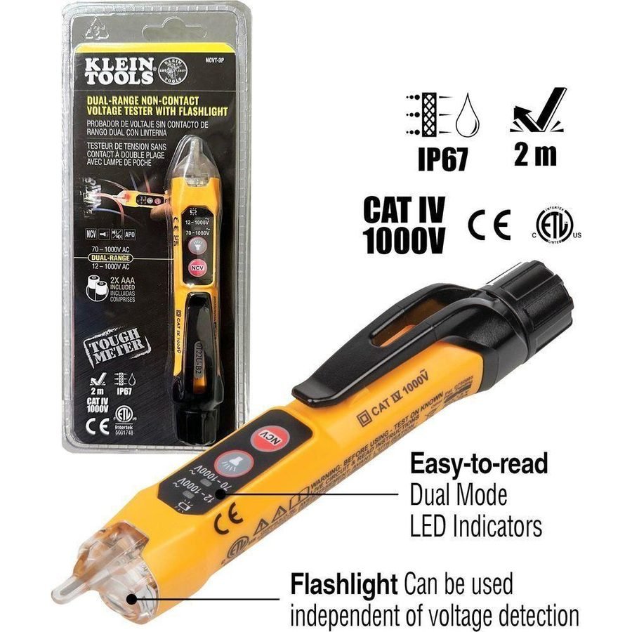 Klein Klein NCVT-3P Non-Contact Voltage Tester With Flashlight, General Hardware Flashlights & Worklights — Southend Philippi