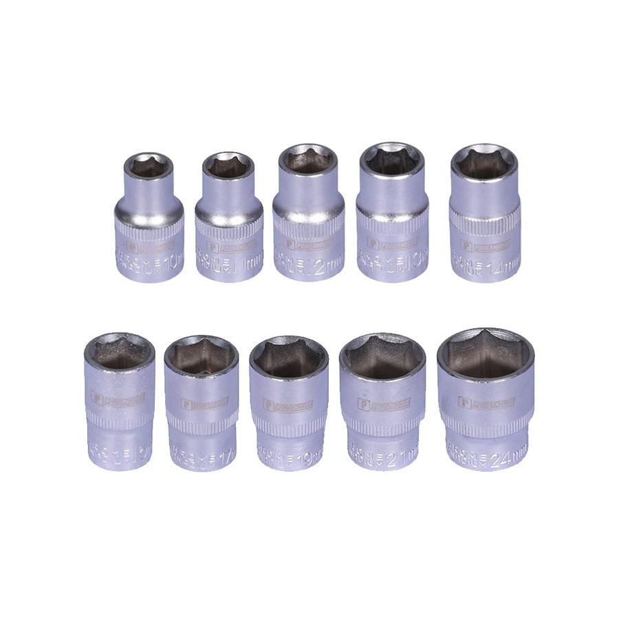 Powerhouse Socket Nut CRV 1/2 Drive 10 PCS/SET