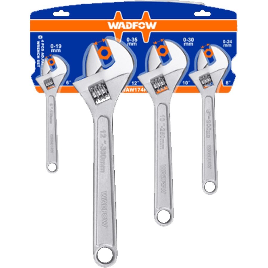 Wadfow Wadfow WAW174K Adjustable Wrench 4 Pcs Set, General Hardware Wrenches — Southend Philippines