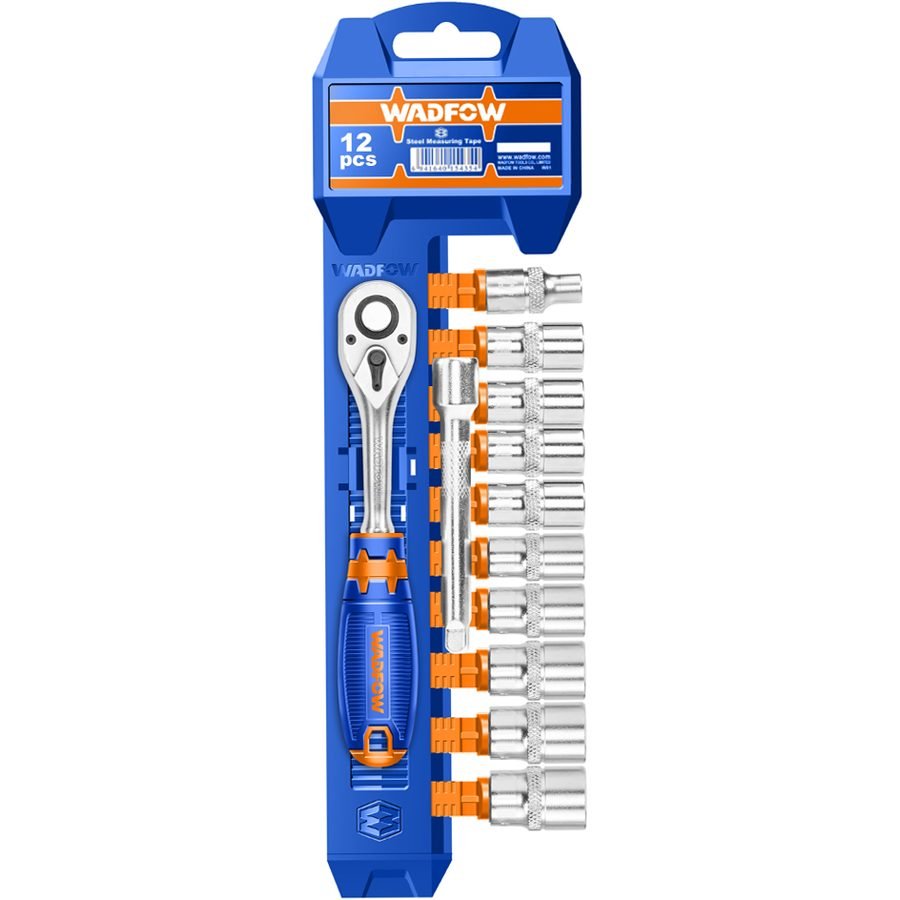 Wadfow Wadfow WST2212 Socket Wrench 12 Pcs Set 1/2", General Hardware Sockets & Ratchets — Southend Philippines