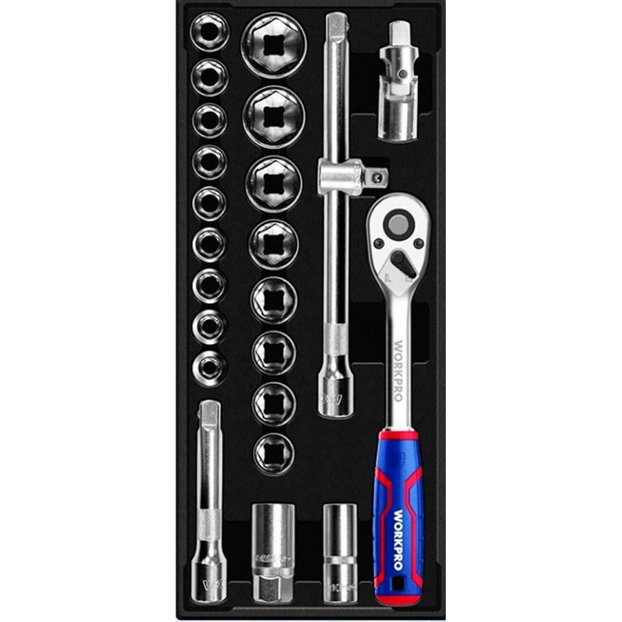 WorkPro Workpro WP209041WE Socket Wrench Set DR.1/2" 24 Pcs, General Hardware Sockets & Ratchets — Southend Philippines