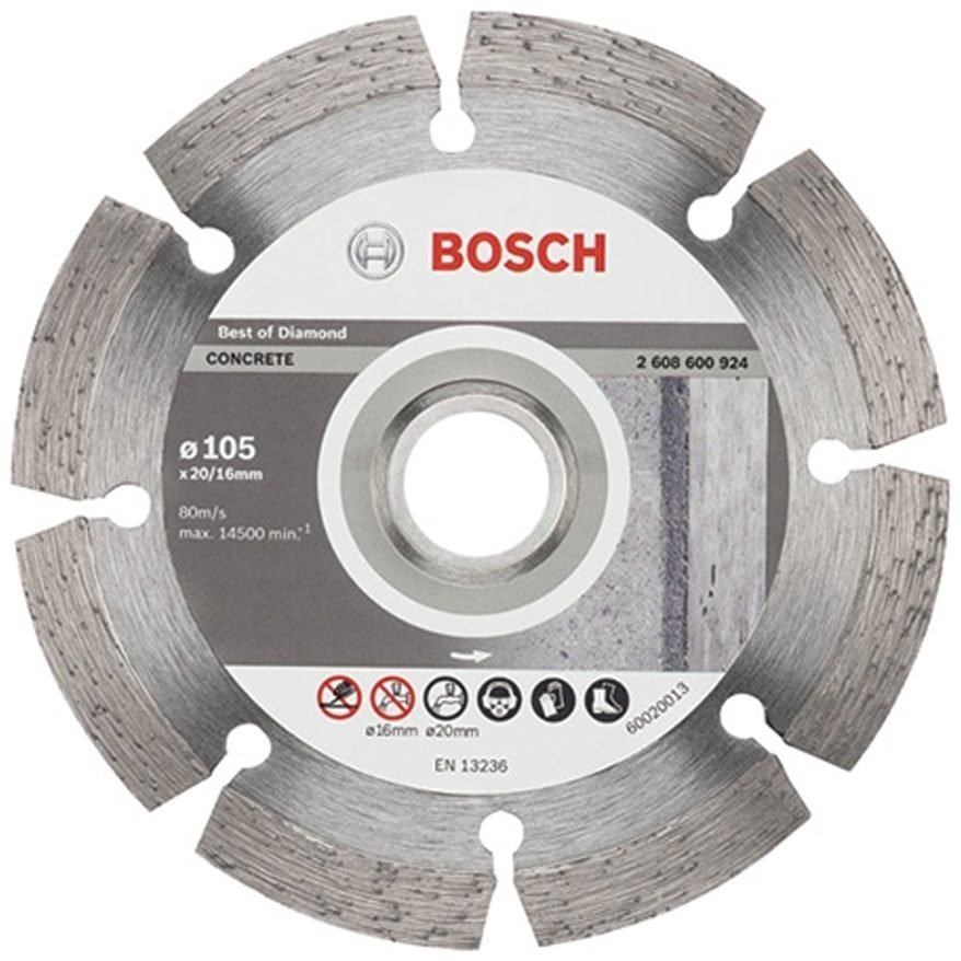 Bosch Bosch Diamond Cutting Disc For Concrete 4" 105mm (2608600924), Power Tools Bits & Blades — Southend Philippines