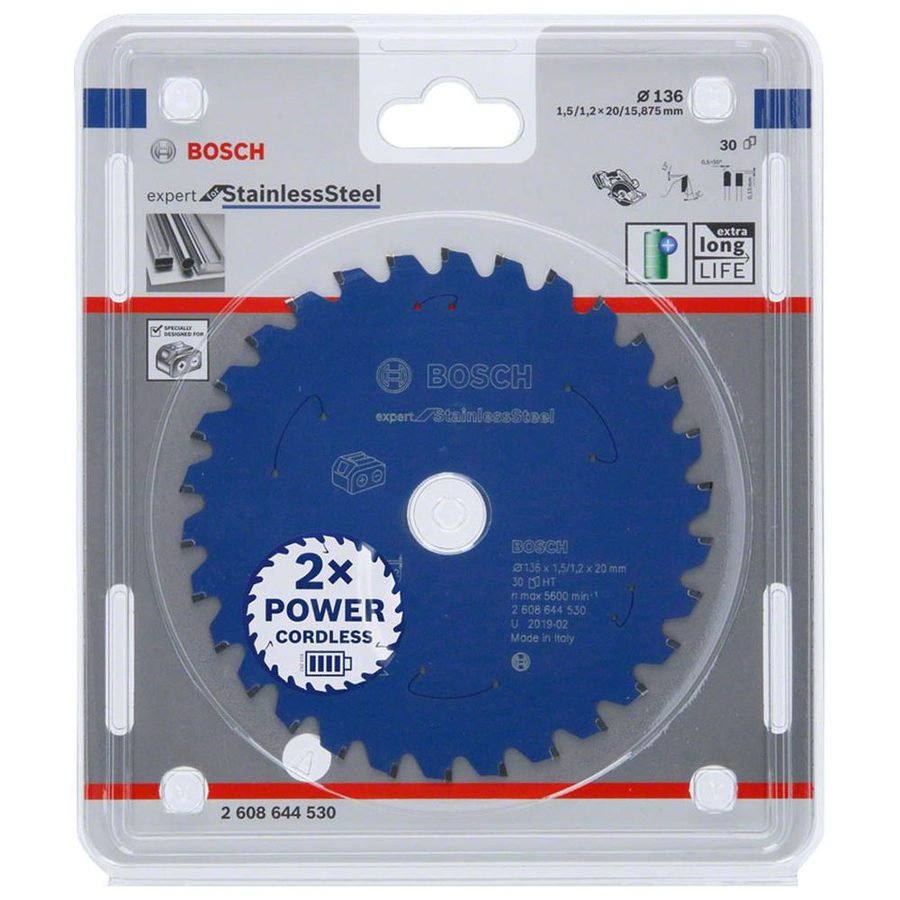 Bosch Bosch Expert Circular Saw Blade For Stainless 136mm X 30T (2608644530), Power Tools Bits, Blades & Discs — Southend Phi