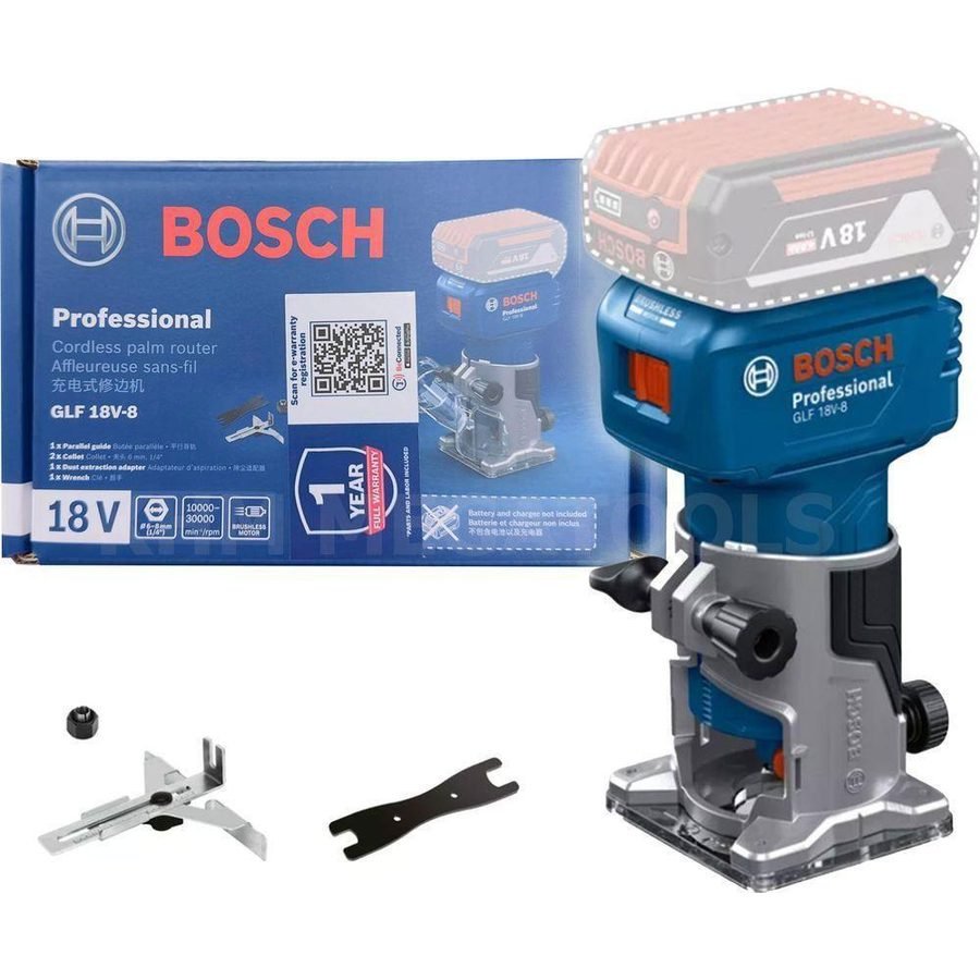 Bosch Bosch GLF 18V-8 Cordless Palm Router (Bare), Power Tools Routers & Planers — Southend Philippines