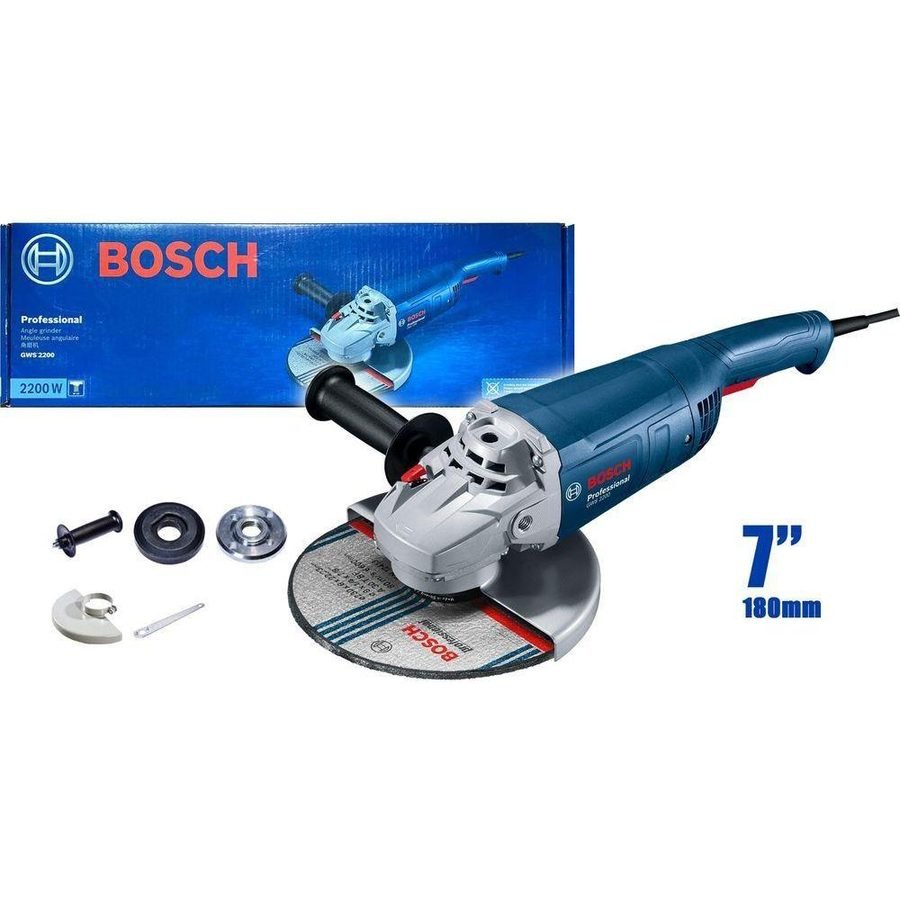 Bosch Bosch GWS 2200 / 2200-180 Large Angle Grinder 7" (180mm) 2200W, Power Tools Grinders — Southend Philippines