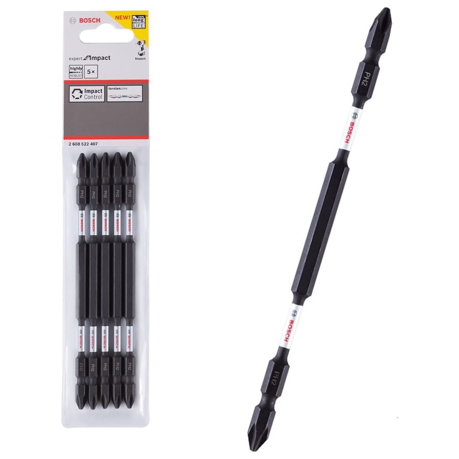 Bosch Bosch Impact PH2 Double Ended Philips Screwdriver Bits 5 Pcs 150mm (2608, Power Tools Drills & Drivers — Southend Phili