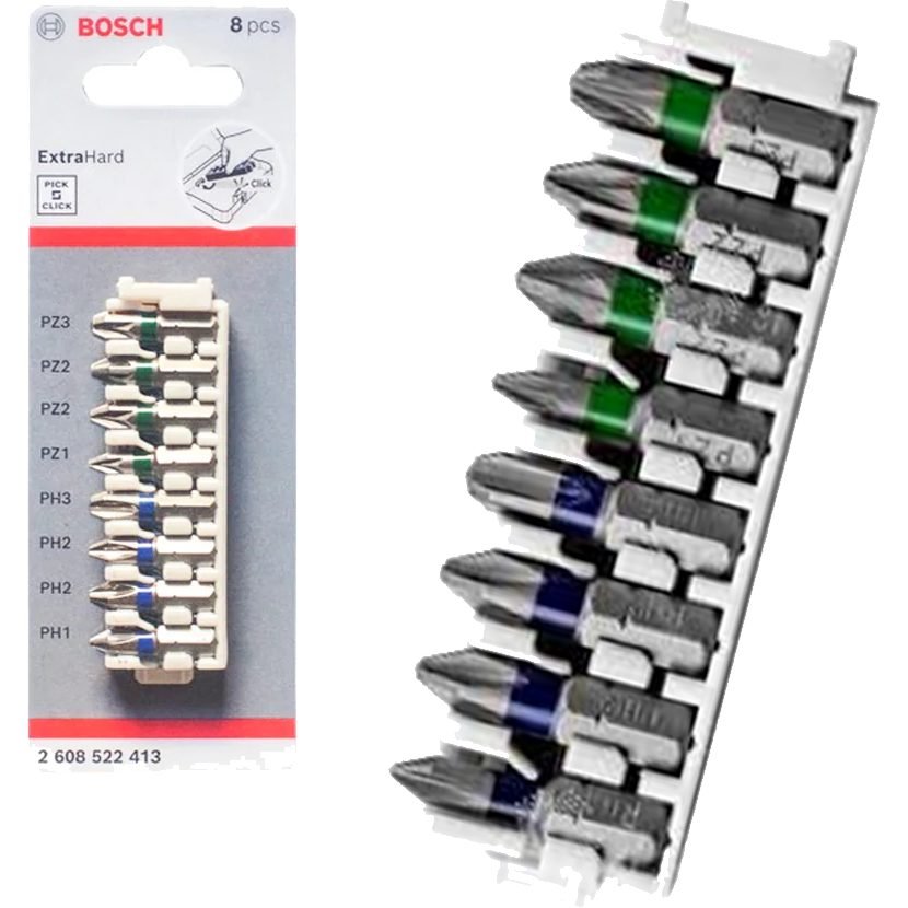 Bosch Bosch Philips And Pozidriv Pick And Click Insert Impact Bit Set 8pcs (26, Power Tools Bits & Blades — Southend Philippi