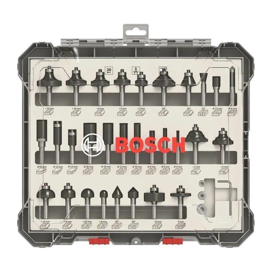 Bosch Bosch Router Bit Set 1/4" Shank (30pcs) [2607017476], Power Tools Routers & Planers — Southend Philippines