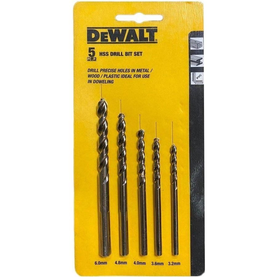 DeWalt Dewalt 5pcs HSS Metal Drill Bit Set (3.2-6mm), Power Tools Drills & Drivers — Southend Philippines
