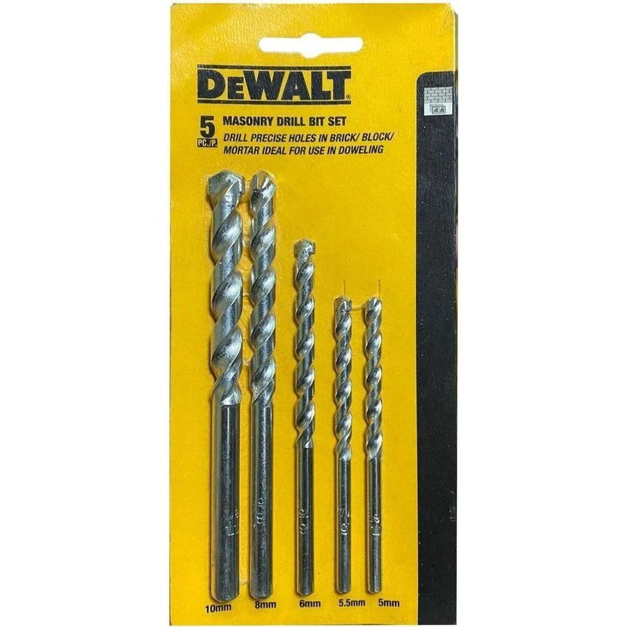 DeWalt Dewalt 5pcs Masonry Drill Bit Set (5-10mm), Power Tools Drills & Drivers — Southend Philippines