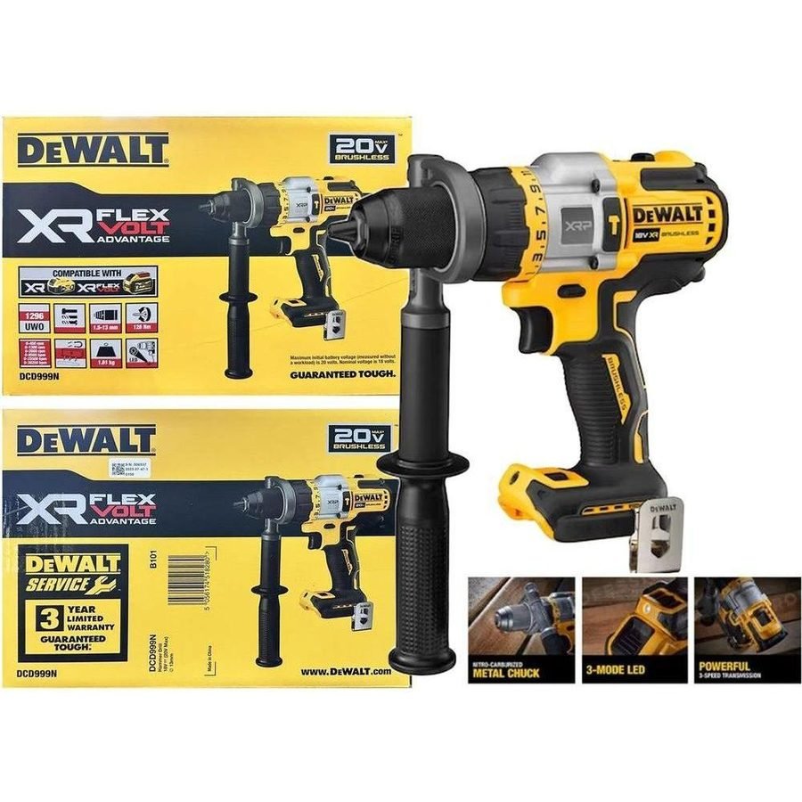 DeWalt Dewalt DCD999N 20V/60V Flexvolt Cordless Hammer Drill 13mm (Bare), Power Tools Drills & Drivers — Southend Philippines
