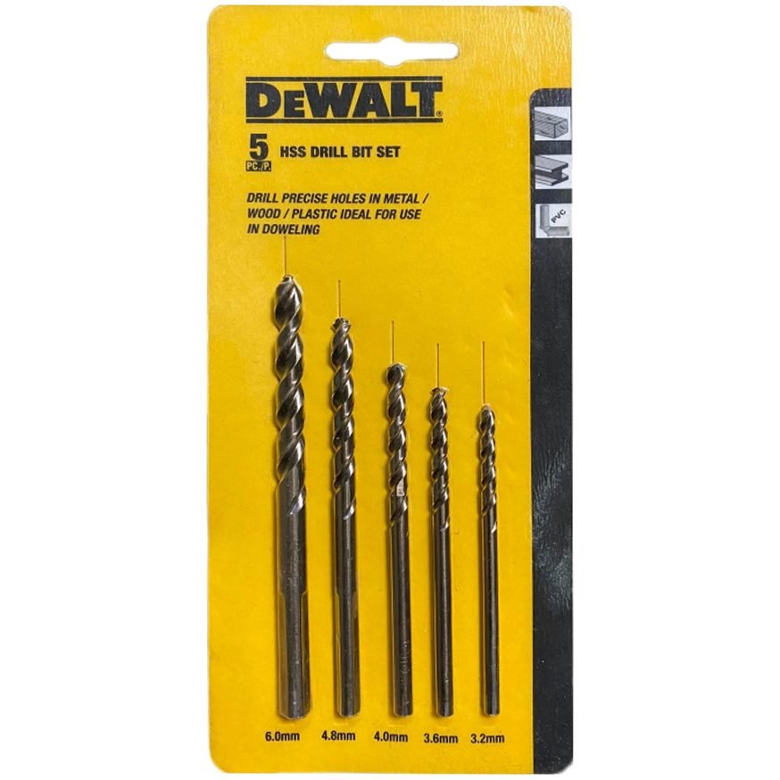 DeWalt Dewalt N028612 HSS Drill Bit Set 5 Pcs, Power Tools Drills & Drivers — Southend Philippines