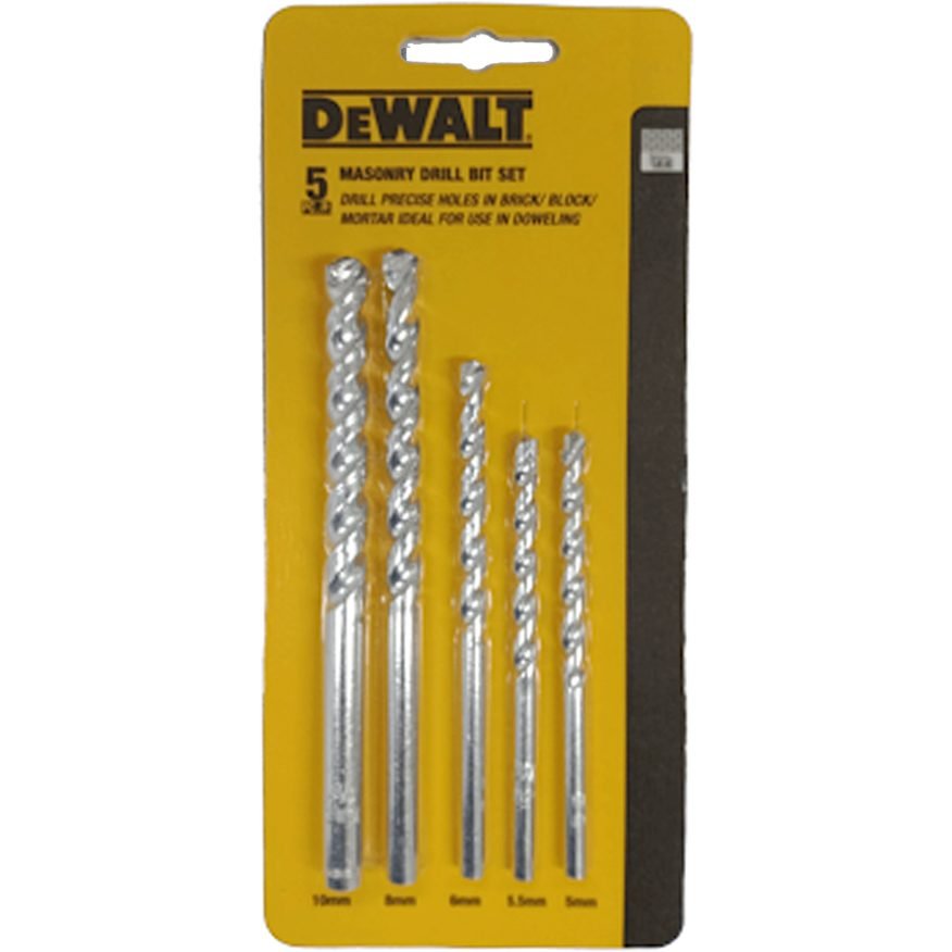 DeWalt Dewalt N028613 Masonry Drill Bit Set 5 Pcs, Power Tools Bits, Blades & Discs — Southend Philippines
