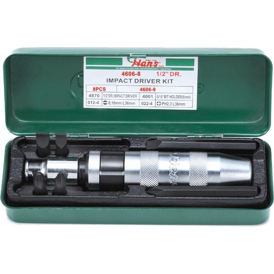Hans Hans 4606-8 Impact Driver Set 1/2" Drive With 6 Pcs Bit, Power Tools Drills & Drivers — Southend Philippines