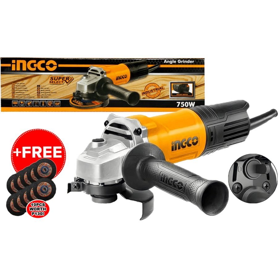 Ingco Ingco AG750162 / AG750282 Angle Grinder 4" 750W [SS], Power Tools Grinders — Southend Philippines