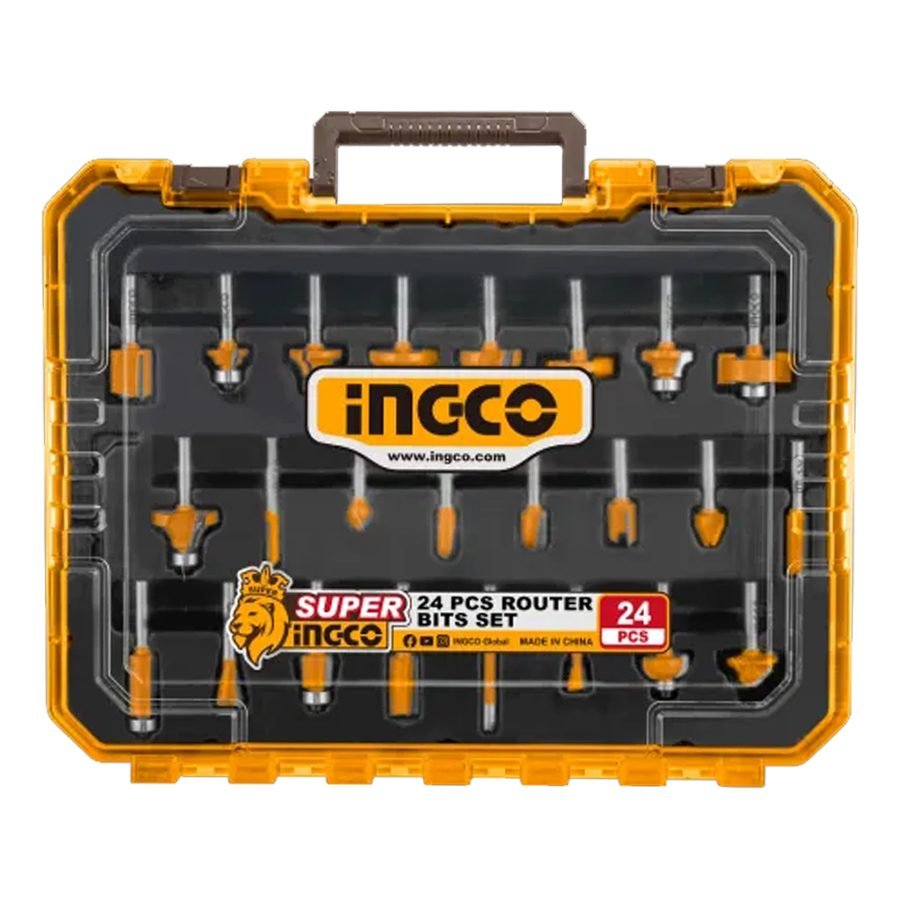 Ingco Ingco AKRT2401042 Router Bit Set 24 Pcs 1/4", Power Tools Routers & Planers — Southend Philippines