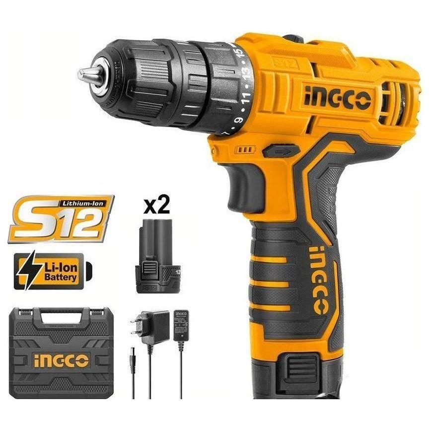 Ingco Ingco CDLI12325 20V Cordless Li-Ion Cordless Drill 12V SS, Power Tools Drills & Drivers — Southend Philippines