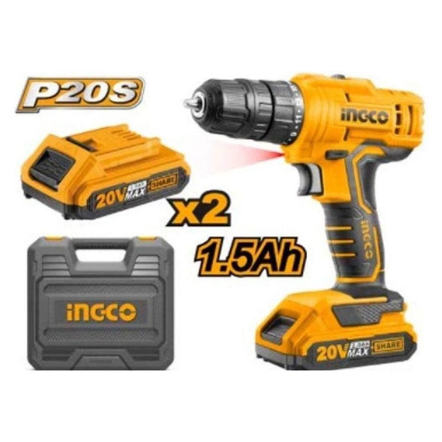 Ingco Ingco CDLI20012 20V Cordless Li-Ion Drill 20V SS, Power Tools Drills & Drivers — Southend Philippines