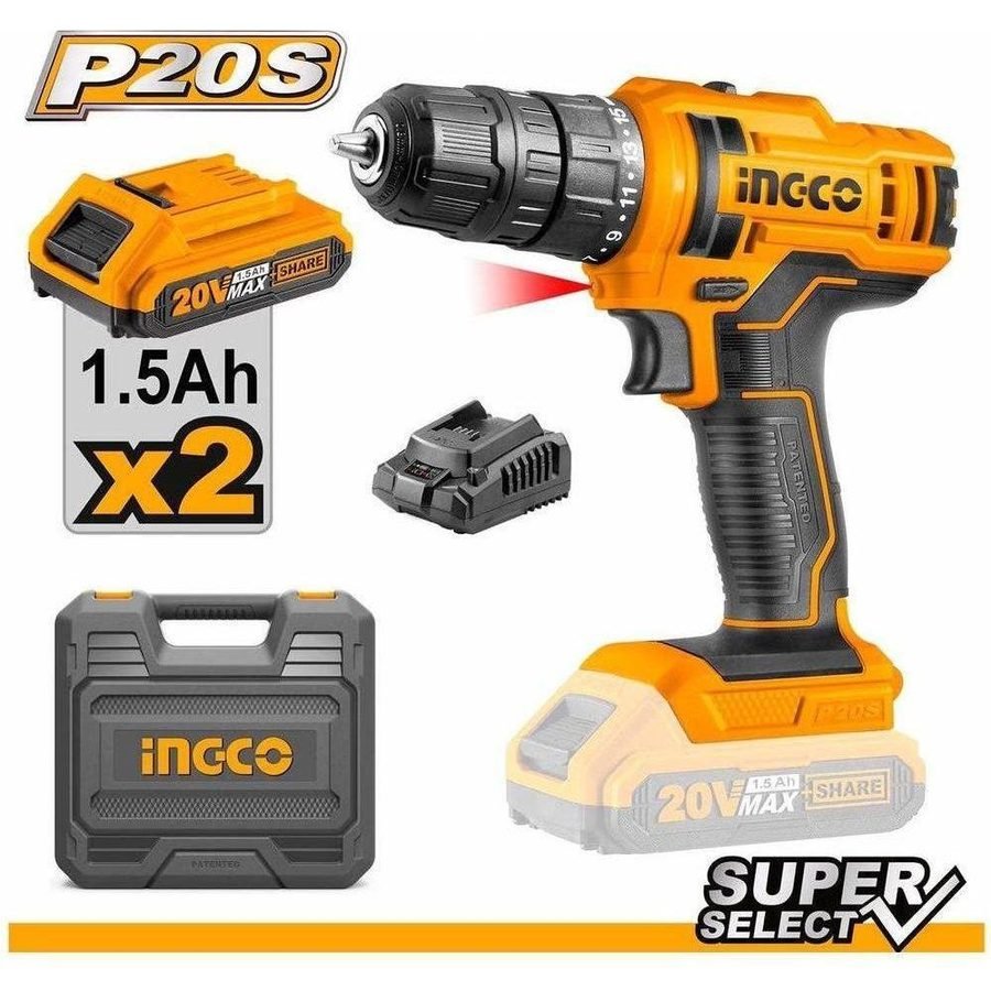 Ingco Ingco CDLI20028 Li-Ion Cordless Drill, Power Tools Drills & Drivers — Southend Philippines
